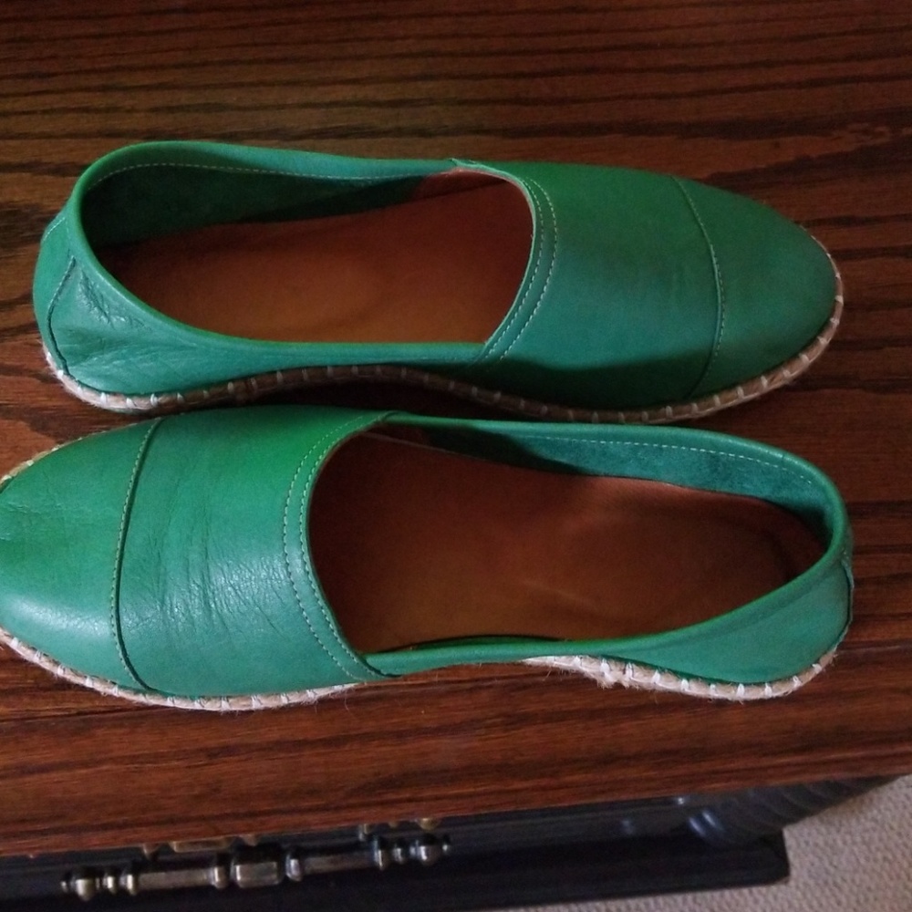 Kelly green espadrilles